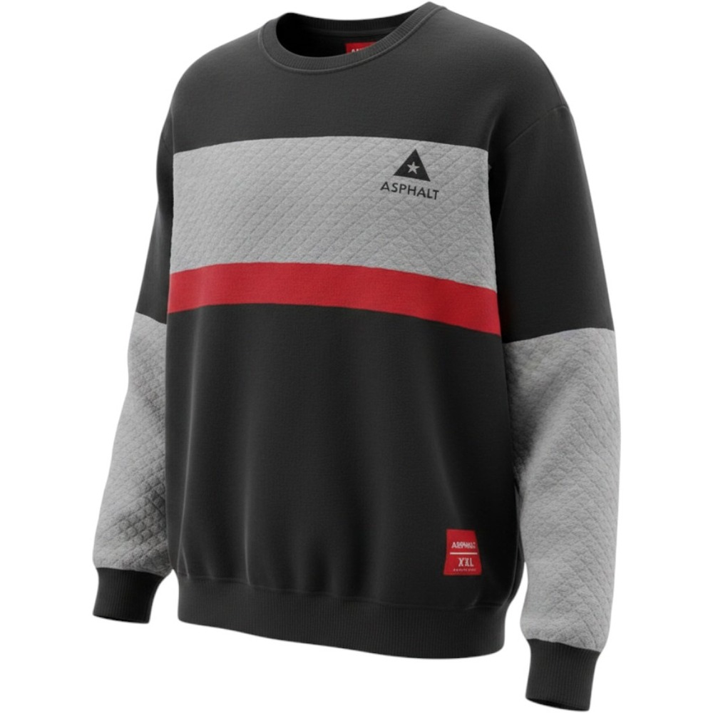 Asphalt Yacht Club Black, Gray & Red Crewneck Sweater